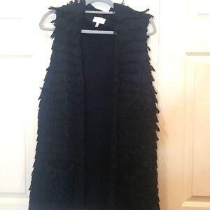 ANTHRO HARLYN BLACK KNITTED LOOP VEST SZ S
